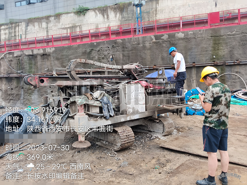 西安韋曲街道某工地高壓旋噴地基加固施工